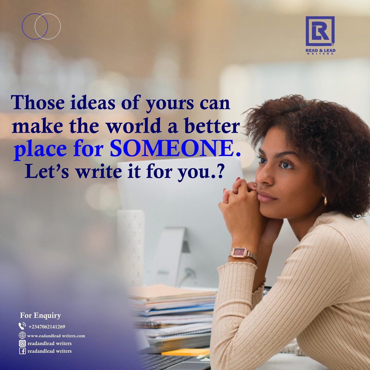 HANSOMEBRIGHT's tweet image. Don’t look down on those amazing ideas of yours.

They matter.

They can light up someone else’s world.

Let’s write them for you.

#bookwritinghelp #GhostwritingMagic #authors #ghostwriterforhire #writing #publishing #bookshelf #booklover #bookrecommendations