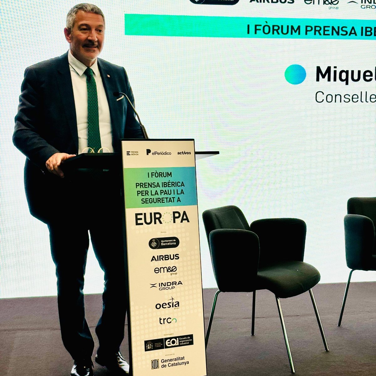 Empresa (@empresacat) on Twitter photo 📌 Fòrum <a href="/PrensaIberica/">Prensa Ibérica</a> per la pau i la seguretat a Europa
El <a href="/ConsellerSamper/">Miquel Sàmper</a> destaca el compromís de #Catalunya amb Europa, també en l'àmbit de la preservació de la pau i de la seguretat per avançar cap a la sobirania estratègica
#CatalunyaLidera 📌 Fòrum <a href="/PrensaIberica/">Prensa Ibérica</a> per la pau i la seguretat a Europa
El <a href="/ConsellerSamper/">Miquel Sàmper</a> destaca el compromís de #Catalunya amb Europa, també en l'àmbit de la preservació de la pau i de la seguretat per avançar cap a la sobirania estratègica
#CatalunyaLidera