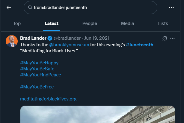 BarbarianCap's tweet photo. @bradlander Bradford
Don't forget to tweet about Juneteenth 
You started in 2018 and stopped in 2021, when it BLM was not longer popular 
Remember, you have to be on top of the Current Thing like the Knicks or ICE! #bradlander #bradPander #teamlander https://t.co/y11DYW1pqD