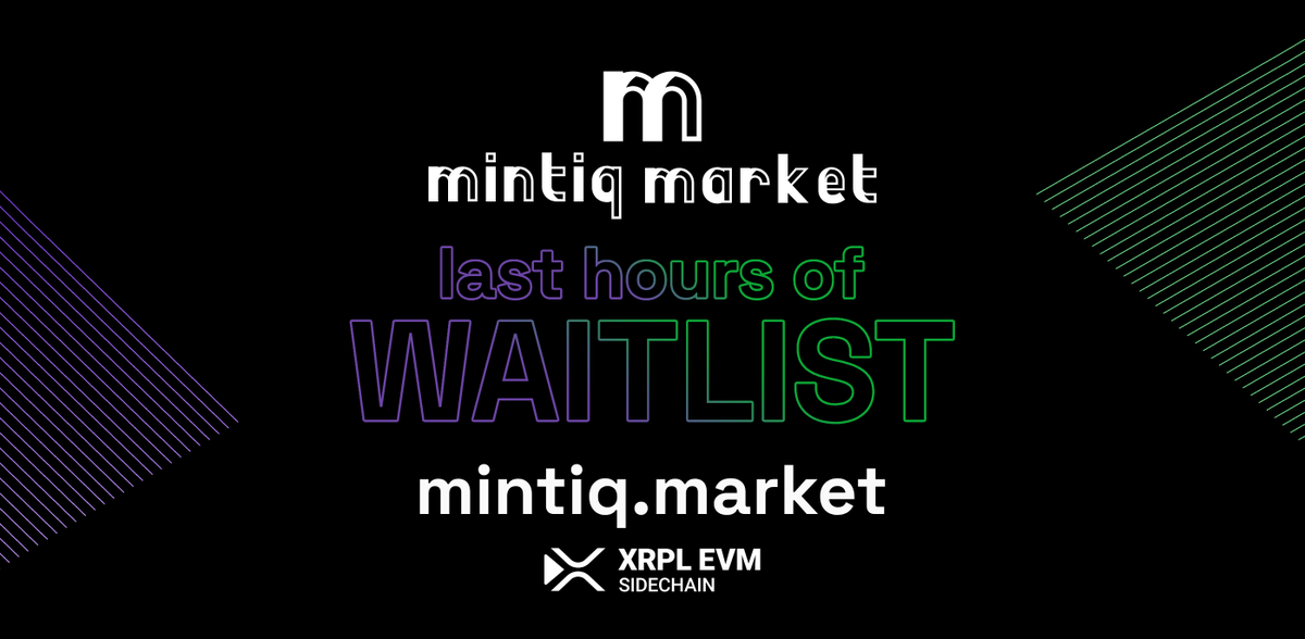 MintiqMarket's tweet image. 🔥 @MintiqMarket TESTNET IS COMING! 

⏳ Final hours to join the waitlist at mintiq.market! 
🚀 Don’t miss early supporter rewards! 

#XRPLEVM #XRPL #NFTs $XRP