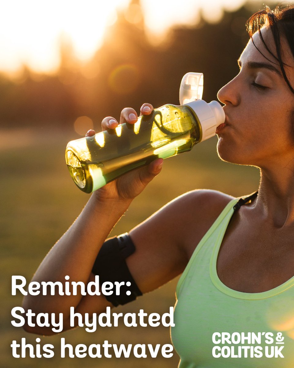 With temperatures soaring across the UK it is more important than ever to make sure you do not become dehydrated. 

Visit: crohnsandcolitis.org.uk/dehydration 

#Dehydration #StayHydrated #Crohns #Colitis #InflammatoryBowelDisease #IBD