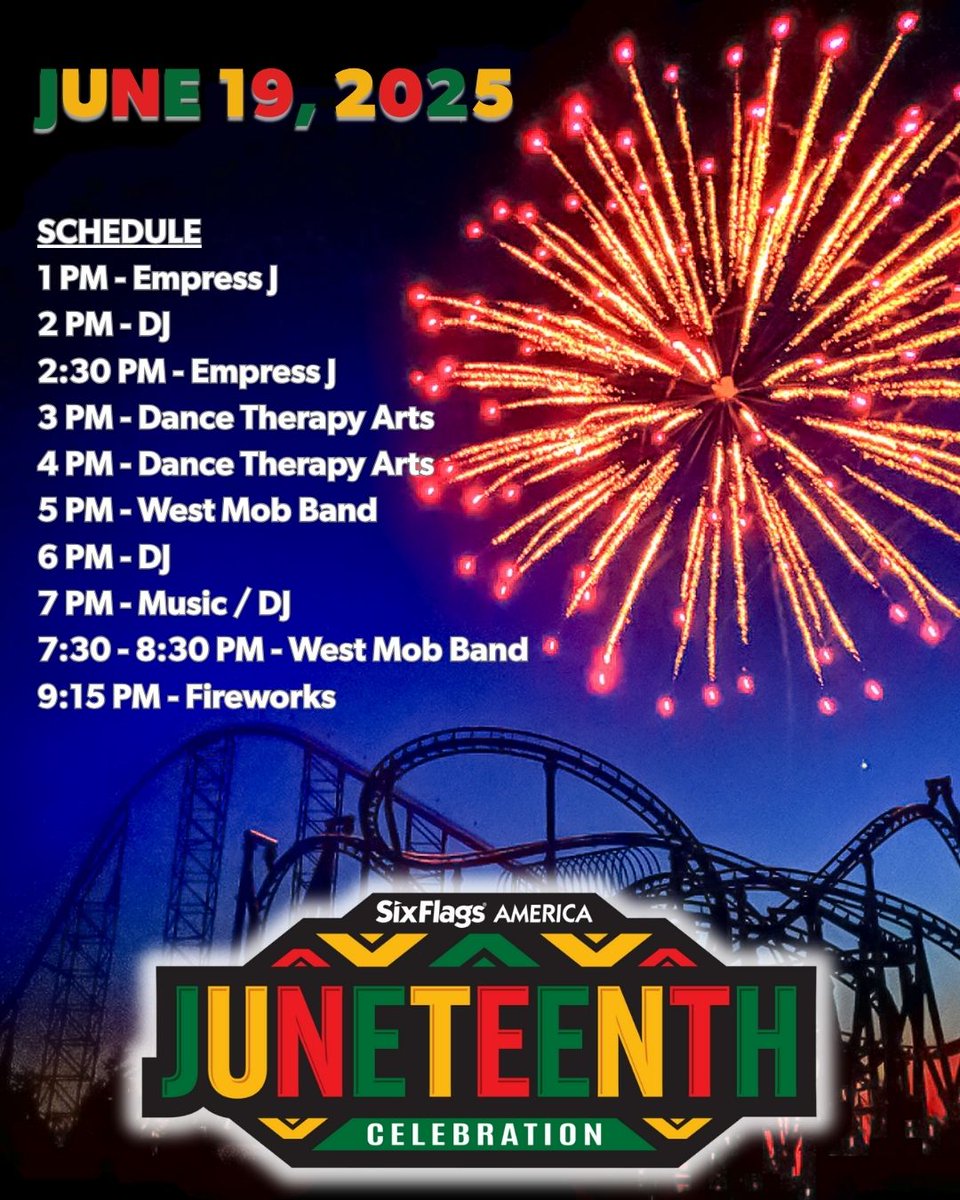 Our Juneteenth Celebration is today from 11 AM - 9:15 PM! Join the community at Celebration Stage in Olde Boston for live music, dance, and DJ fun! Buy a ticket for today and get unlimited drinks with Coke Ride N' Refresh: bit.ly/43YEEZI