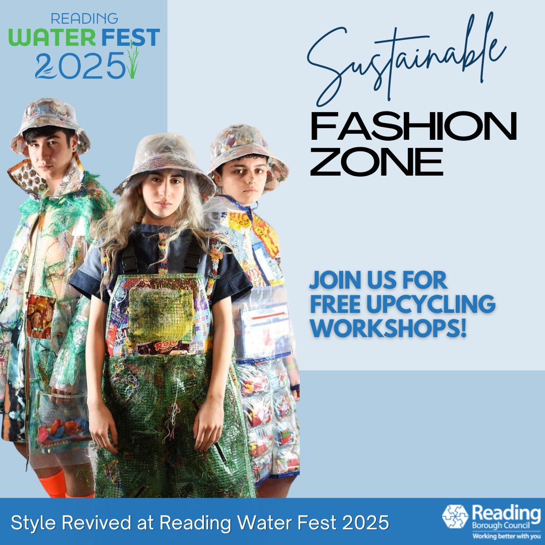 👕👖 Join the Sustainable Fashion Zone activities at #WaterFest2025! 

🧵 Workshop by Anurita Chandola about clothes upcycling with embroidery. Book in advance at rdguk.info/STfbZ

🧵Talk about fashion and space 🚀

🧵 Introduction to the Sashiko decorative stitching 🪡