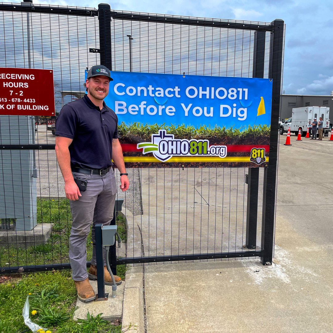 OHIO811's tweet image. Thank you to @DukeEnergy for displaying the OHIO811 banner and helping spread the message about underground damage prevention. Your commitment to safe digging is appreciated!