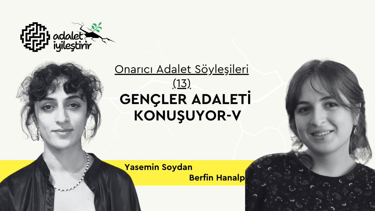 💬 Gençler onarıcı adaleti konuşuyor - V 

#OnarıcıAdalet Söyleşileri sermizin bu son söyleşisinde #HafızaveGençlik programı katılımcılarımız Yasemin Soydan ve Berfin Hanalp ile onarıcı adalet kavramını konuştuk. 

📌 hakikatadalethafiza.org/haberler/onari…

💬 Söyleşi, gençlerin hafızalaştırma,
