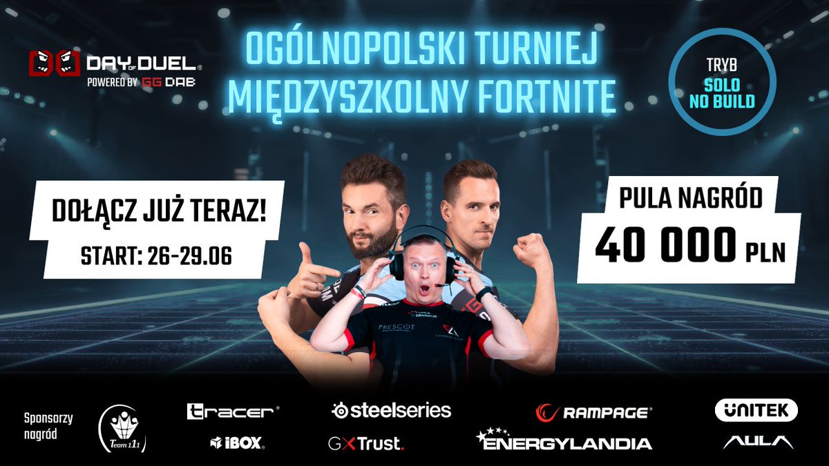 🎮 Fortnite? Ty, szkoła i… 40 000 zł w nagrodach?!

To nie żart. Ruszyły zapisy do Ogólnopolskiego Turnieju Międzyszkolnego Fortnite i każdy uczeń może zagrać - nawet jeśli jego szkoła nie jest jeszcze zgłoszona! Wystarczy, że masz konto w Fortnite i chcesz spróbować swoich sił.
