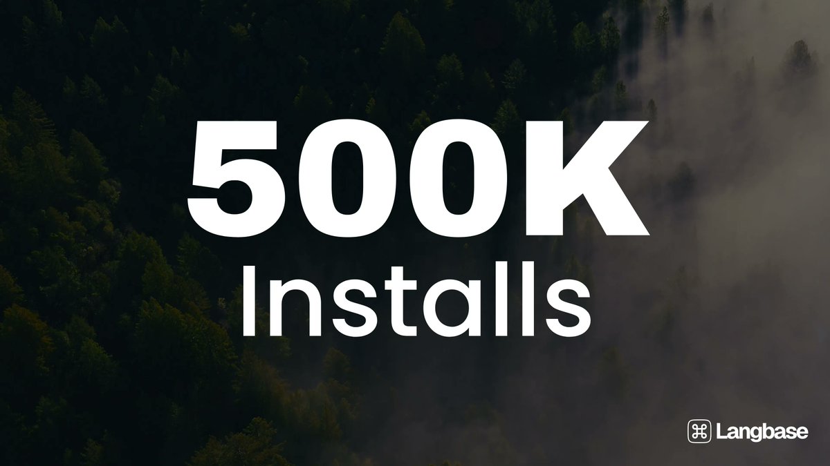 Langbase SDK just hit 500,000 installs.

From hacky prototypes to powerful agents in production — you've built, shipped, and scaled with us.