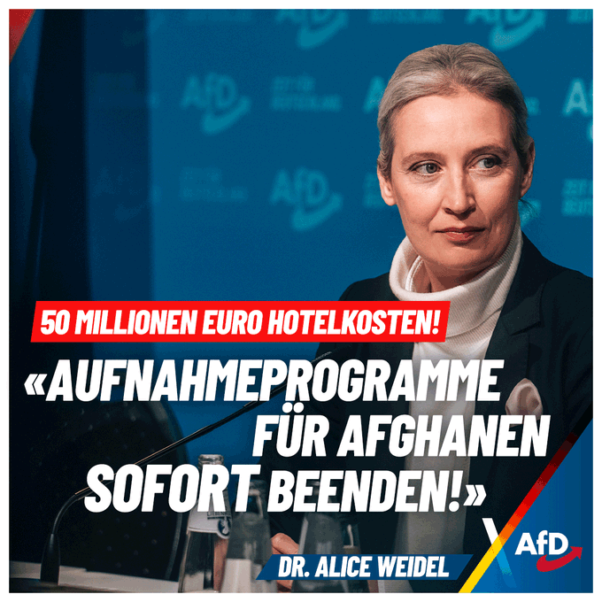 2.387 Afghanen:
👉 2 Jahre 
👉 50 Millionen Euro Hotelkosten

Pro Afghane gesamt (2 Jahre): ca. 20.944 €

Lasst es einfach mal wirken.