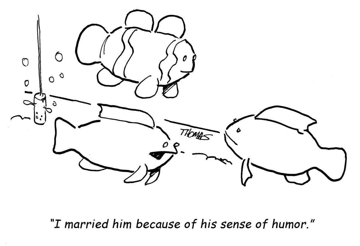 Always choose laughs over looks!

#TropicalFishHobbyist #clownfish #cartoon #fishhumor