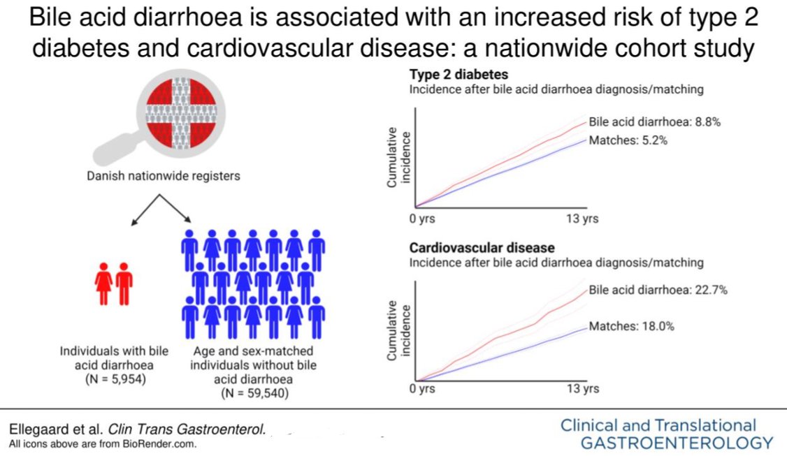 ACG_CTG's tweet image. Bile Acid Diarrhea is Associated with an Increased Risk of Type 2 Diabetes & Cardiovascular Disease: A Nationwide Cohort Study
Ellegaard, et al.
➡️ bit.ly/3FZAmcN
@AmCollegeGastro @brianjacobsonmd @YhernandezMD @VMKGIMD @LevinthalDavid @EugeniaShmidtMD @singal_ashwani