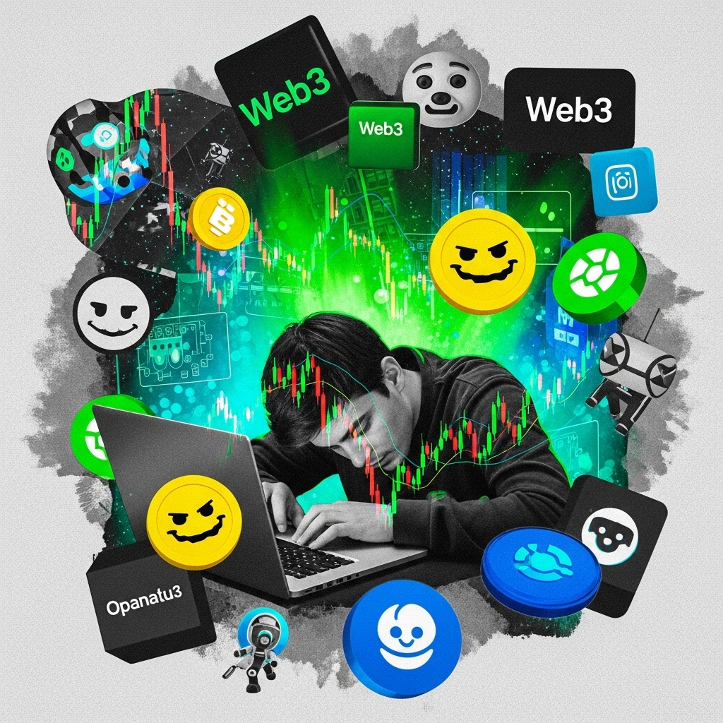 Me, starting a "quick trade" that ends up consuming my entire day, my soul, and half my mental stability. It's called dedication. Right? RIGHT?! 😵‍💫# Web3 #Memecoin #Opanauts
