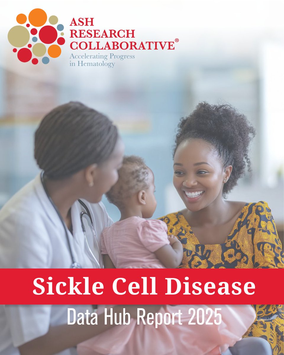 Now available: the 2025 Sickle Cell Disease Data Hub Report — the first report from the ASH RC’s SCD Data Hub Program. These data, based on real world data, lay the foundation for future research, policy, and improved care for the SCD community.   

🔗 ow.ly/TYIO50WbX8B