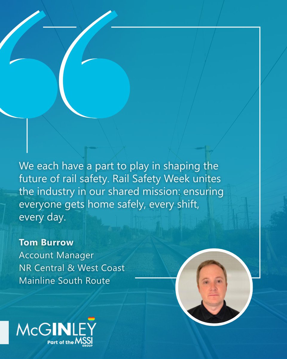 Rail safety is a shared mission. 🚆

Tom Burrow, Account Manager for NR Central &amp; WCML South, highlights the importance of collective responsibility because getting everyone home safely starts with each of us. 

#RailSafetyWeek #RSW25 #TeamMcGinley #WorkforceSafety