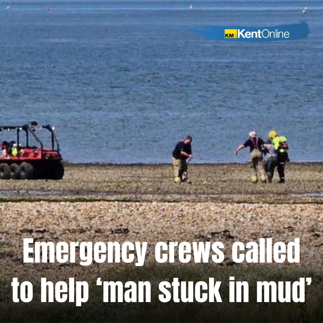 Emergency services have been spotted at a beach after reports of a man getting stuck in the mud. Full story: kentonline.co.uk/whitstable/new…