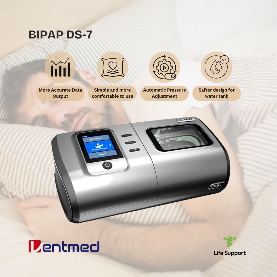 LifeSupportMV's tweet image. The Ventmed BIPAP DS-7 is your reliable partner for sleep, delivering more precise data results. It&apos;s easy and comfortable to operate, thanks to its automatic pressure adjustment feature. #SleepTherapy #BiPAP #bipapmachine #sleep #sleepwell #sleepbetter #sleeptherapy #LifeSupport