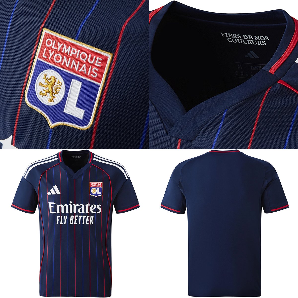 Todo Sobre Camisetas (@eletetsc) on Twitter photo 🇫🇷🔵 Olympique Lyon (<a href="/OL/">Olympique Lyonnais</a>) hace oficial su camiseta suplente <a href="/adidasfootball/">adidas Football</a> 2025/26.
Base azul marino con pinstripes alternando entre rojo y azul. Vivos en rojo y branding de adidas en blanco. Lema "Orgullosos de nuestros colores" estampado dentro del cuello. 🇫🇷🔵 Olympique Lyon (<a href="/OL/">Olympique Lyonnais</a>) hace oficial su camiseta suplente <a href="/adidasfootball/">adidas Football</a> 2025/26.
Base azul marino con pinstripes alternando entre rojo y azul. Vivos en rojo y branding de adidas en blanco. Lema "Orgullosos de nuestros colores" estampado dentro del cuello.
