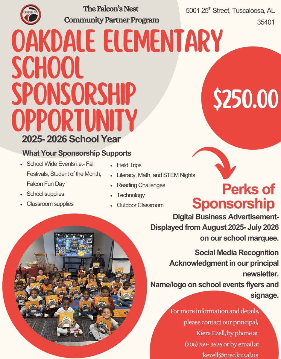 Oakdale Elementary (@oakdaleelement) on Twitter photo 📣 Want to see YOUR name in lights? 💡
Sponsor a spot on our school marquee sign — it’s a great way to advertise your business & support local students. 🎓❤️
✅ High visibility
✅ Community goodwill
#SupportOurSchool #CommunityStrong <a href="/TCSBoardofEd/">T🍏S Board of Ed</a> <a href="/KieraSEzell/">Kiera S. Ezell</a> <a href="/DeniseArringt19/">Dr. Denise Arrington</a> 📣 Want to see YOUR name in lights? 💡
Sponsor a spot on our school marquee sign — it’s a great way to advertise your business & support local students. 🎓❤️
✅ High visibility
✅ Community goodwill
#SupportOurSchool #CommunityStrong <a href="/TCSBoardofEd/">T🍏S Board of Ed</a> <a href="/KieraSEzell/">Kiera S. Ezell</a> <a href="/DeniseArringt19/">Dr. Denise Arrington</a>