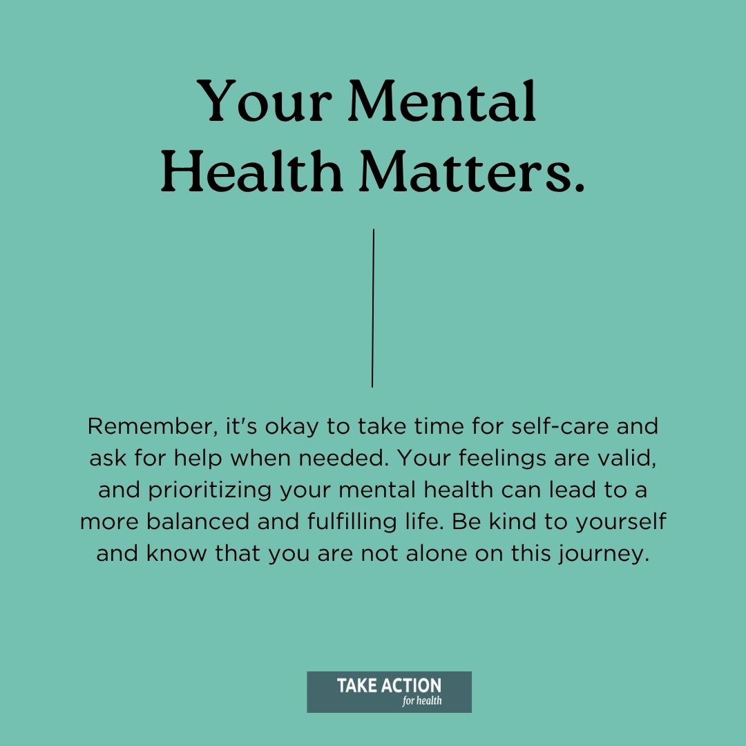 Take 5 minutes today for a breathing break. Deep, mindful breathing reduces stress and improves heart health. #TakeActionForHealth