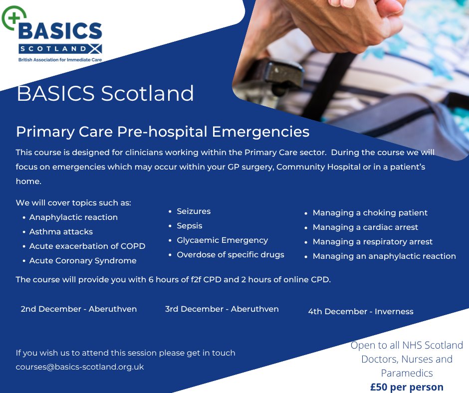 BASICS Scotland (@basicsscotland) on Twitter photo <a href="/C_lithgow123/">Craig Lithgow</a> our Clinical Educator, has delivered 4 Primary Care Emergency Sessions across Scotland this week, equipping 30 NHS Scotland clinicians with the skills to respond to emergencies in GP surgeries, Community Hospitals, and patients’ homes.
<a href="/CSMEN1/">NES Clinical Skills Managed Educational Network</a> <a href="/NHS_Education/">NHS Education for Scotland (NES)</a> <a href="/C_lithgow123/">Craig Lithgow</a> our Clinical Educator, has delivered 4 Primary Care Emergency Sessions across Scotland this week, equipping 30 NHS Scotland clinicians with the skills to respond to emergencies in GP surgeries, Community Hospitals, and patients’ homes.
<a href="/CSMEN1/">NES Clinical Skills Managed Educational Network</a> <a href="/NHS_Education/">NHS Education for Scotland (NES)</a>