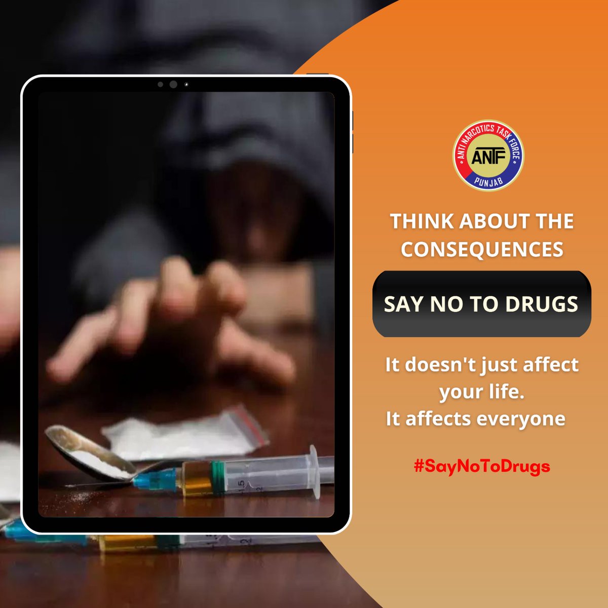 Drugs may seem like an escape—but they lead only to destruction. 

They don’t just ruin your life, they shatter everything around you.

Stay alert. Stay away.

#SayNoToDrugs #NashaMuktPunjab