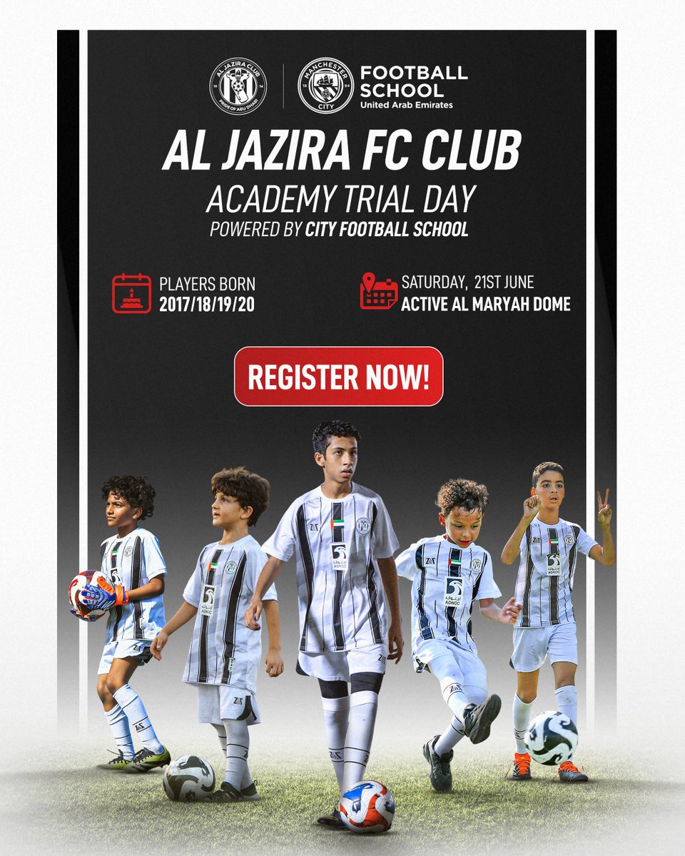 Al Jazira Club (@aljazirafc_en) on Twitter photo Got a little baller at home? ๐
๐๐น ๐๐ฎ๐๐ถ๐ฟ๐ฎ ๐๐น๐๐ฏ ๐๐ฐ๐ฎ๐ฑ๐ฒ๐บ๐ ๐ง๐ฟ๐ถ๐ฎ๐น ๐๐ฎ๐ - ๐ฃ๐ผ๐๐ฒ๐ฟ๐ฒ๐ฑ ๐ฏ๐ ๐๐ถ๐๐ ๐๐ผ๐ผ๐๐ฏ๐ฎ๐น๐น ๐ฆ๐ฐ๐ต๐ผ๐ผ๐น is here! โฝ
๐ Active Al Maryah Dome
๐ June 21
๐ฆ Boys born 2017-20
Register now ๐ forms.office.com/e/sEN7ERbyFM
#AJC Got a little baller at home? ๐
๐๐น ๐๐ฎ๐๐ถ๐ฟ๐ฎ ๐๐น๐๐ฏ ๐๐ฐ๐ฎ๐ฑ๐ฒ๐บ๐ ๐ง๐ฟ๐ถ๐ฎ๐น ๐๐ฎ๐ - ๐ฃ๐ผ๐๐ฒ๐ฟ๐ฒ๐ฑ ๐ฏ๐ ๐๐ถ๐๐ ๐๐ผ๐ผ๐๐ฏ๐ฎ๐น๐น ๐ฆ๐ฐ๐ต๐ผ๐ผ๐น is here! โฝ
๐ Active Al Maryah Dome
๐ June 21
๐ฆ Boys born 2017-20
Register now ๐ forms.office.com/e/sEN7ERbyFM
#AJC