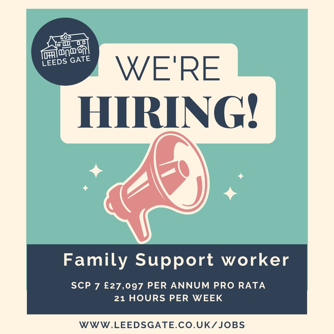 LeedsGATE's tweet image. We are hiring! Please take a look at our vacancy and share 📢Family Support Worker
Do you want to join a vibrant and brave organisation working to improve the lives of Gypsies and Travellers?
Deadline - 9th July 9am
leedsgate.co.uk/family-support…