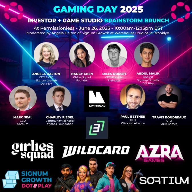 daltonan's tweet image. The team is taking a break from the Game Souk this week for the Juneteenth holiday - see you next week! In the meantime, we are excited about our invite only GAMING DAY 2025 Brainstorm NEXT WEEK between investors + game studios at Blockworks Permissionless - GAME ON! 🎮👾💙🩷💜