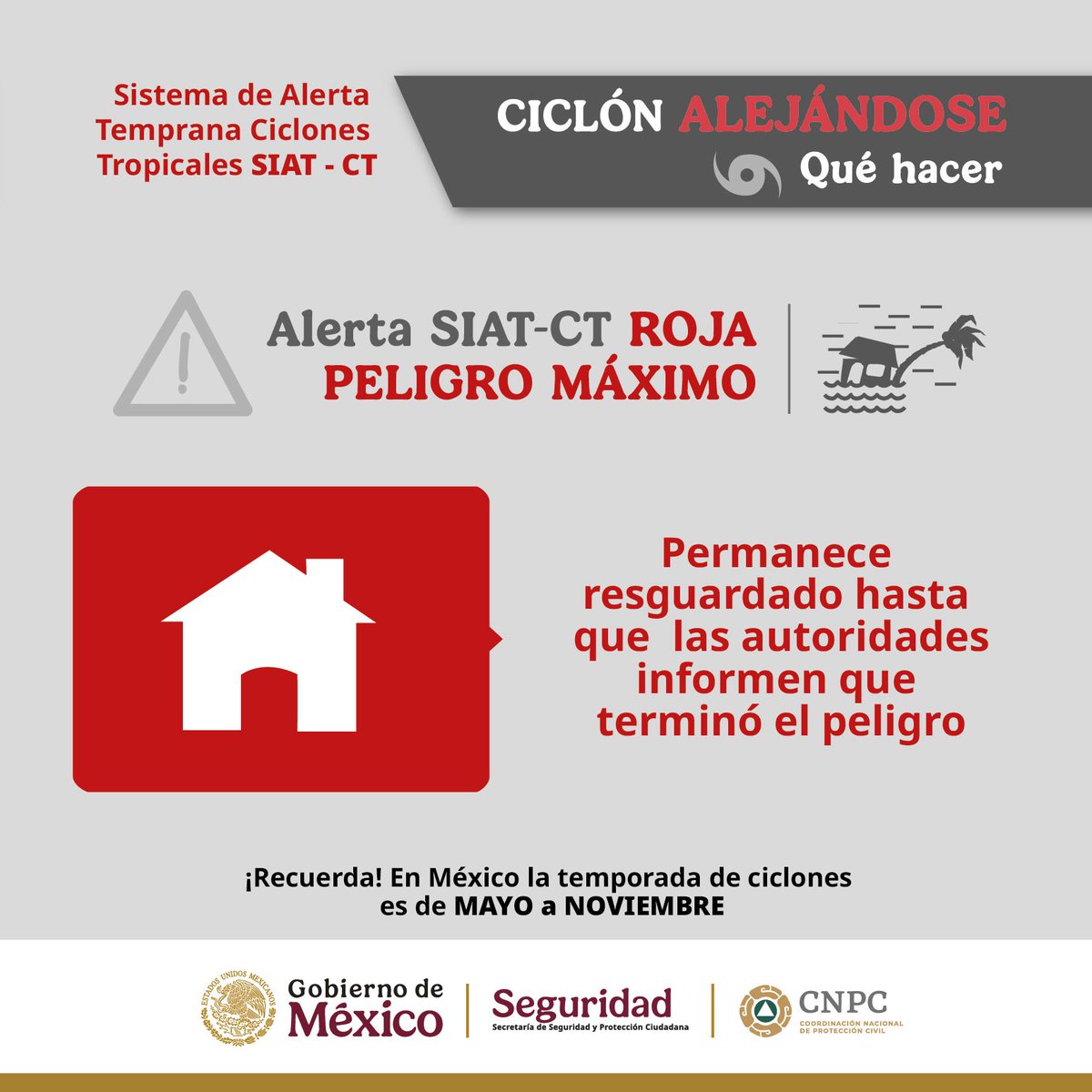 🚩Boletín #SIATCT No. 10 
#Huracán categoría 3 #Erick

Se prevé que, en el transcurso de la mañana, Erick empiece a debilitarse sobre el occidente de Oaxaca y oriente de Guerrero.

𝗔𝗖𝗘𝗥𝗖𝗔́𝗡𝗗𝗢𝗦𝗘 

🟥 #AlertaRoja | Peligro Máximo
Oaxaca: suroeste; Guerrero: sureste