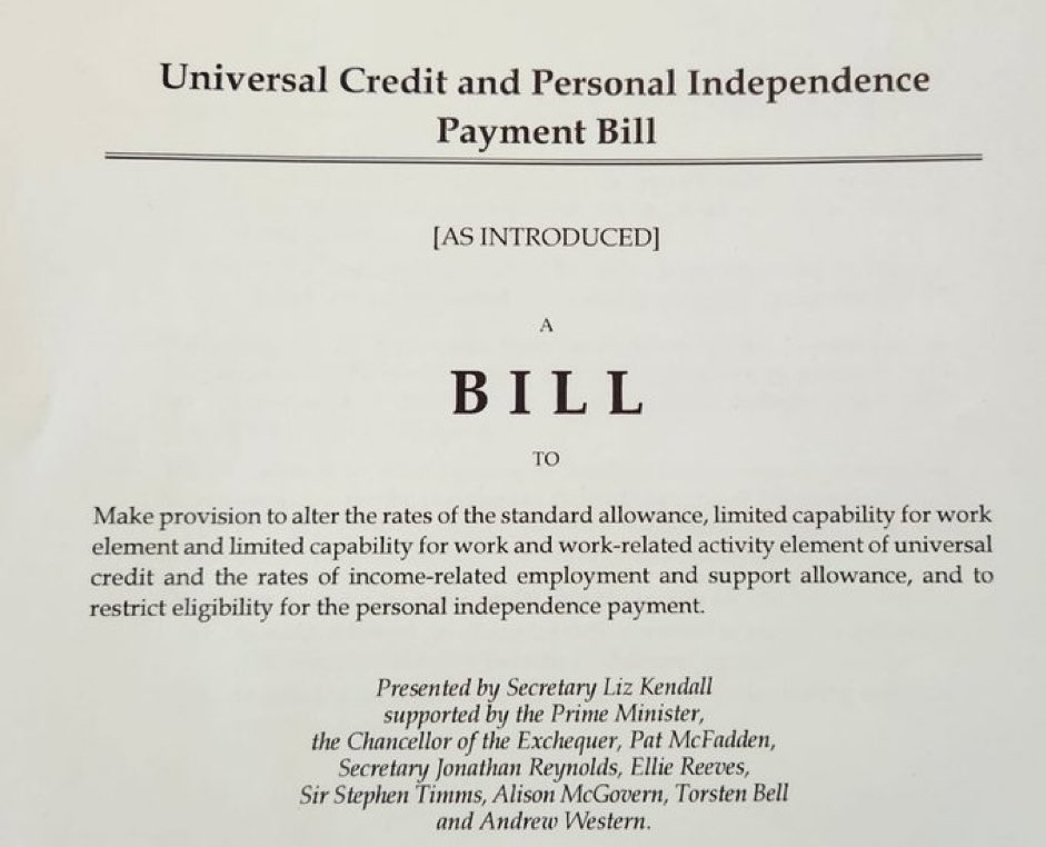 This bill will punishes those who have the misfortune to be sick or disabled and unable to work - it betrays the party’s very foundations - MPs who vote for this pernicious, vindictive and discriminatory legislation will be never be forgotten