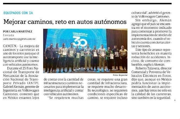 Carla Martínez (@carlamtzg) on Twitter photo El verdadero reto para los vehículos autónomos en México es el estado de caminos y carreteras #25ForoANTP <a href="/ANTPMexico/">Asociación Nacional de Transporte Privado</a> <a href="/VWMANTruckBus/">MAN y Volkswagen Camiones y Buses MX</a> <a href="/FotonMexico/">Foton México</a> El verdadero reto para los vehículos autónomos en México es el estado de caminos y carreteras #25ForoANTP <a href="/ANTPMexico/">Asociación Nacional de Transporte Privado</a> <a href="/VWMANTruckBus/">MAN y Volkswagen Camiones y Buses MX</a> <a href="/FotonMexico/">Foton México</a>