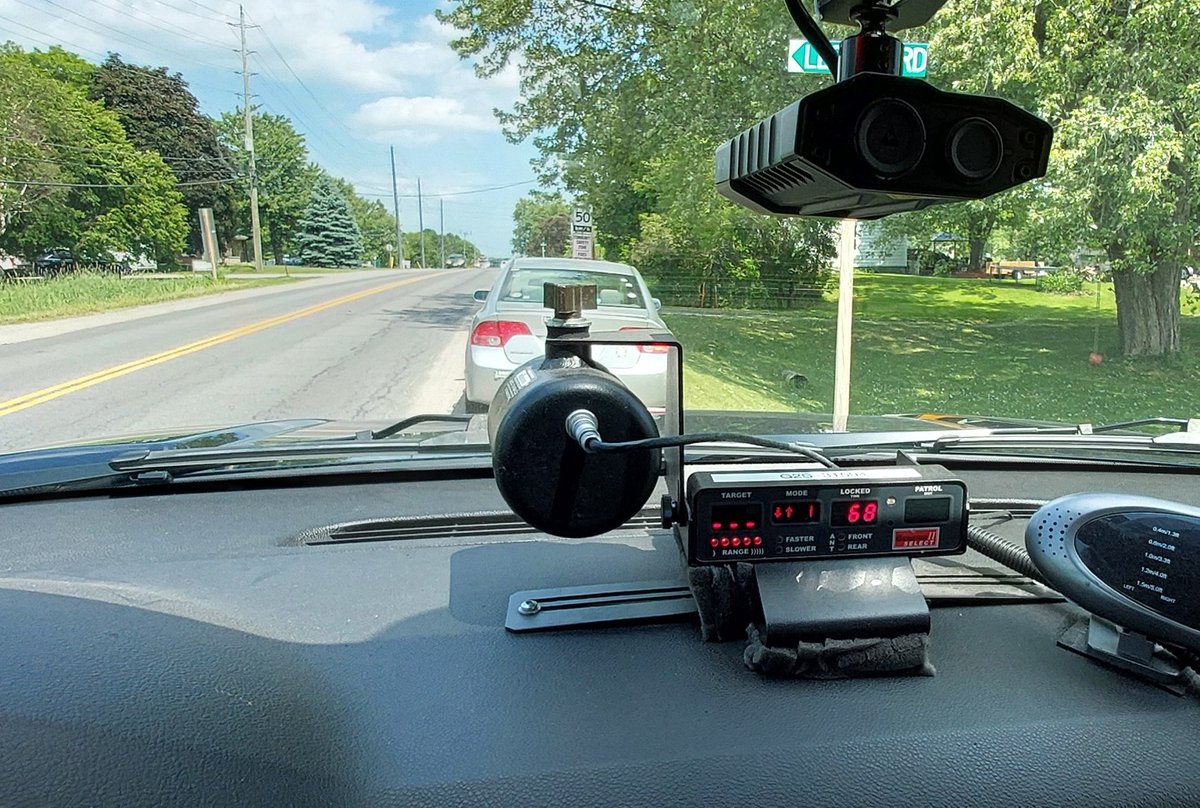 Conduct speed enforcement in the community this week. Both drivers stopped for speeding, 99km/hr in a  60km/hr zone on Burbrook Rd, 1km/hr below Stunt Drive and 68Km/hr in a 50km/hr Community Safety Zone with increased fines in front of Elginburg Public School^JB #ygk #VisionZero
