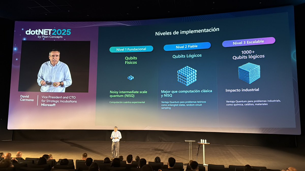 JavierCantonFerrero (@jcant0n) on Twitter photo Attending Realities and Myths of Quantum Computing by <a href="/davidcsa/">David Carmona</a> at #dotnet2025. Great breakdown of what’s real today Attending Realities and Myths of Quantum Computing by <a href="/davidcsa/">David Carmona</a> at #dotnet2025. Great breakdown of what’s real today