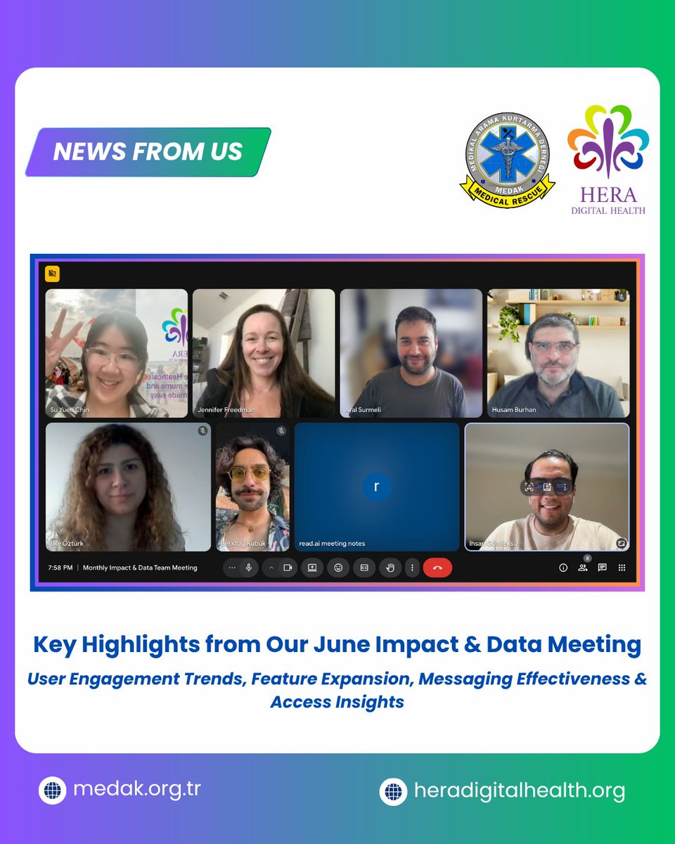 📊 June Recap from HERA’s Impact Meeting
We explored how users engage with translation, symptom search &amp; health updates across our app and WhatsApp.
Improved flows, smarter onboarding, and bridging key features across platforms are on the way.
👉 Try HERA WhatsApp via link in bio