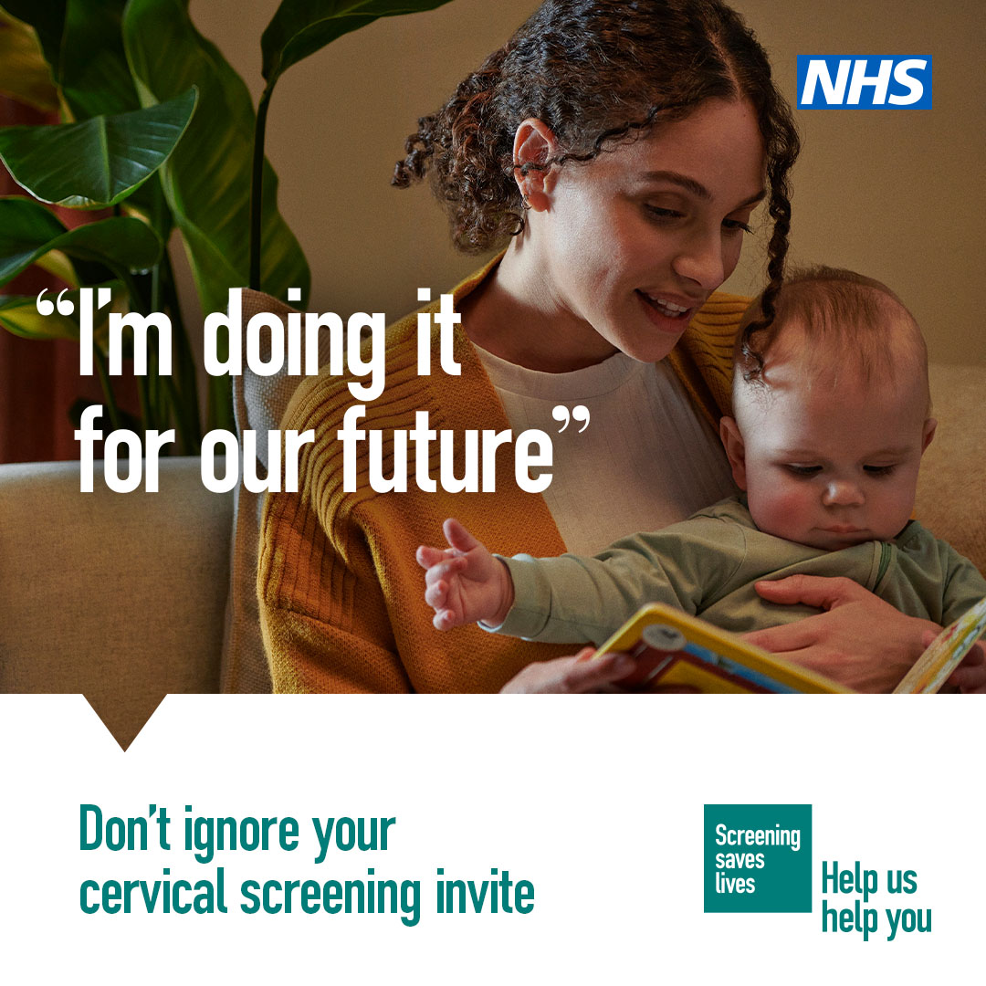 It's Cervical Screening Awareness Week.

In England, nearly two women die a day from cervical cancer. 

Don’t ignore your cervical screening invite, and if you missed your last one, book an appointment with your GP practice today.

To learn more, visit:  nhs.uk/cervicalscreen…"
