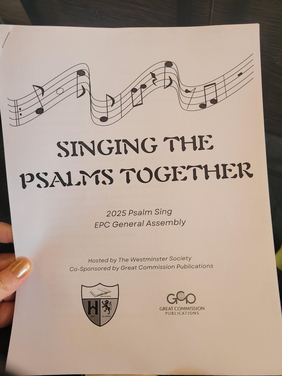GCP_Publication's tweet image. Great Commission Publications sponsored a Psalm sing with The Westminster Society at the EPC General Assembly yesterday, featuring the Trinity Psalter Hymnal.
gcp.org/collections/tr…