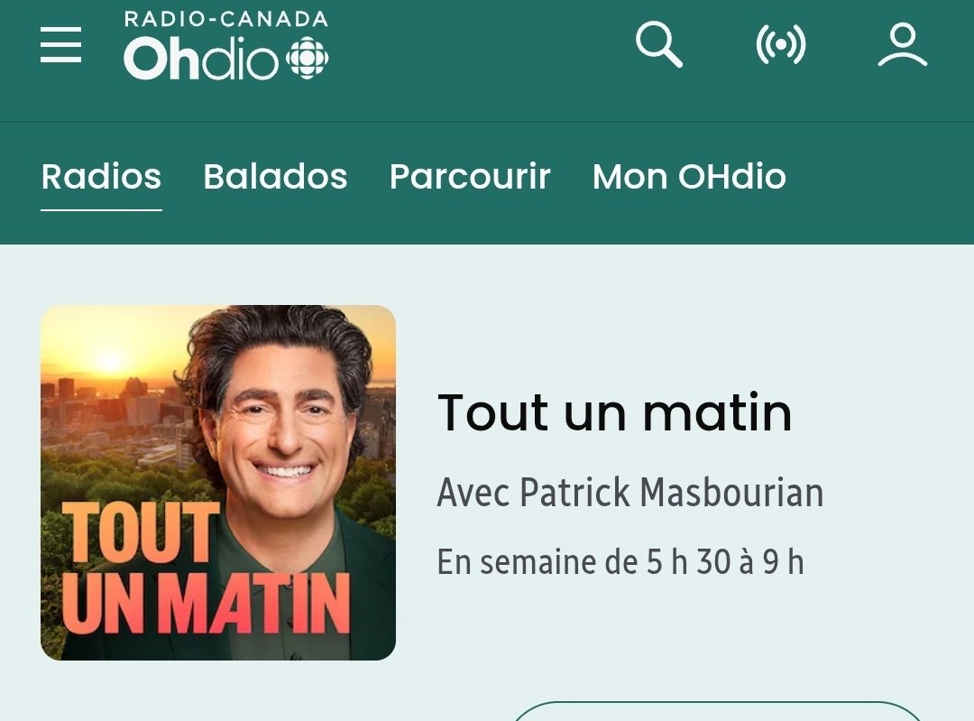 Ce matin je me suis dit "tiens, je vais écouter, pour une fois, une matinale un peu moins de droite pro-dominants que le 98.5"  (j'aime écouter nos adversaires de classe pour savoir ce qu'ils disent). Bref, je suis allé écouter Patrick Masbourian.

Alors j'ai d'abord vérifié que