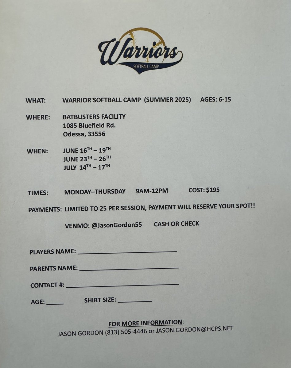 Warrior Softball (@gshs_softball) on Twitter photo Great 1st week of camp!! Wonderful group of girls!! If you havenāt signed up for Week 2 or 3, donāt miss out!! <a href="/gshswarriors/">Steinbrenner High</a> <a href="/GSHSWSN/">Warrior Sports Network</a> <a href="/SteinbrennerC/">Steinbrenner Athletic Booster Club</a> <a href="/SteinbrennerPTA/">Steinbrenner PTSA</a> <a href="/813Preps/">813Preps</a> <a href="/HillsboroughSch/">Hillsborough Schools</a> Great 1st week of camp!! Wonderful group of girls!! If you havenāt signed up for Week 2 or 3, donāt miss out!! <a href="/gshswarriors/">Steinbrenner High</a> <a href="/GSHSWSN/">Warrior Sports Network</a> <a href="/SteinbrennerC/">Steinbrenner Athletic Booster Club</a> <a href="/SteinbrennerPTA/">Steinbrenner PTSA</a> <a href="/813Preps/">813Preps</a> <a href="/HillsboroughSch/">Hillsborough Schools</a>