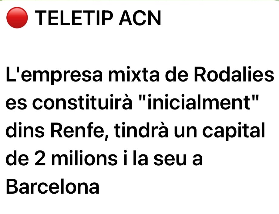 A veure, no cal ser gaire intel·ligent per entendre que si el problema de Rodalies és Renfe… la solució no passa per deixar Rodalies sota el control de Renfe. Fàcil, oi?

(Que t’enganyin és lleig, autoenganyar-se té un altre nom…)