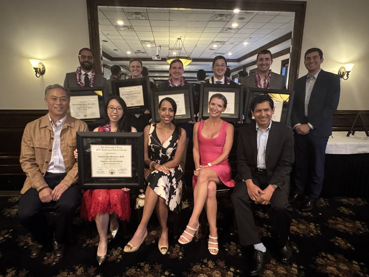 yogagirldd's tweet image. Had such a fun 🤩 night celebrating our amazing @MDAndersonNews #RadOnc #residents #fellow ☢️ #Classof2025 grads! 🌟 @ACKoongMDPhD @PrajnanDasMD @DrEmmaHolliday @ChelseaPinnix @Vince_BernPag @MichaelRooney67 @AlexSherryMD @BenjaminSchrank @BadrIdsaid @ASeoMDPhD Kathryn Marqueen