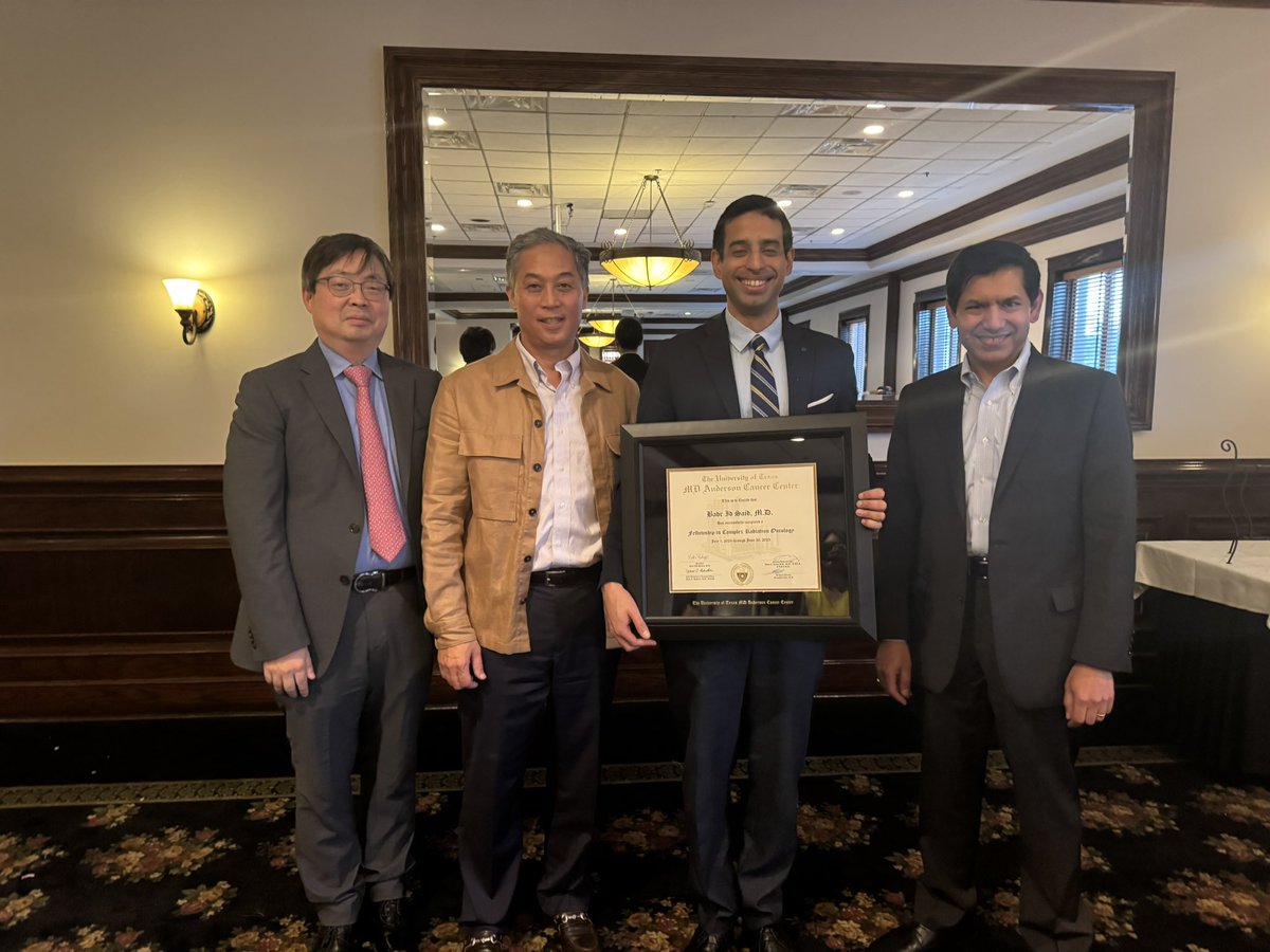 yogagirldd's tweet image. Had such a fun 🤩 night celebrating our amazing @MDAndersonNews #RadOnc #residents #fellow ☢️ #Classof2025 grads! 🌟 @ACKoongMDPhD @PrajnanDasMD @DrEmmaHolliday @ChelseaPinnix @Vince_BernPag @MichaelRooney67 @AlexSherryMD @BenjaminSchrank @BadrIdsaid @ASeoMDPhD Kathryn Marqueen