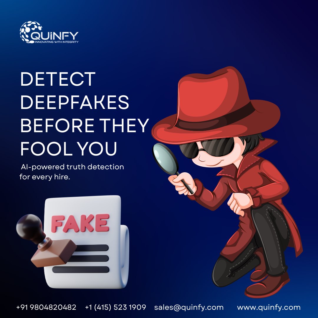 quinfy's tweet image. 🛡️ 𝗗𝗲𝘁𝗲𝗰𝘁 𝗗𝗲𝗲𝗽𝗳𝗮𝗸𝗲𝘀 𝗕𝗲𝗳𝗼𝗿𝗲 𝗧𝗵𝗲𝘆 𝗙𝗼𝗼𝗹 𝗬𝗼𝘂 🛡️
#creditcheck #companycheck #policeverification #criminalcheck #corporateverification #courtrecordcheck #idchecks #postemploymentscreening #ebc #bgvvendor #educationverification #vendorverification
