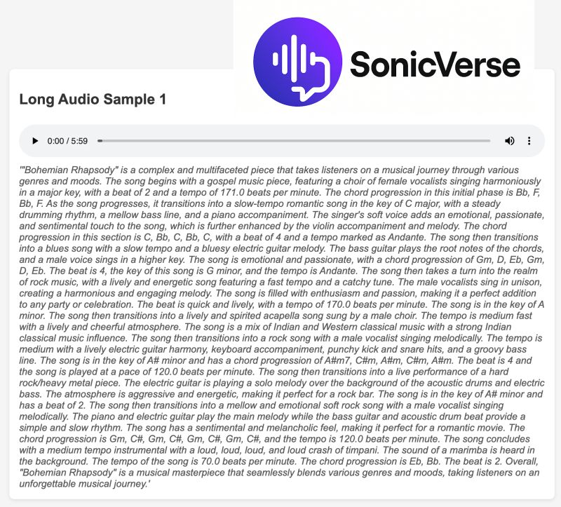 Need to describe music as text? 
🚀 Introducing 𝗦𝗼𝗻𝗶𝗰𝗩𝗲𝗿𝘀𝗲 🎶 An open-source framework for temporally aware music caption generation. 
Learn more 👇👇👇