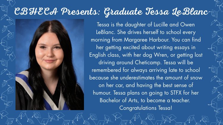 Congratulations Tessa!