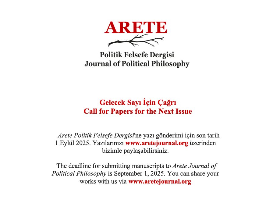 Arete Politik Felsefe Dergisi tweet media
