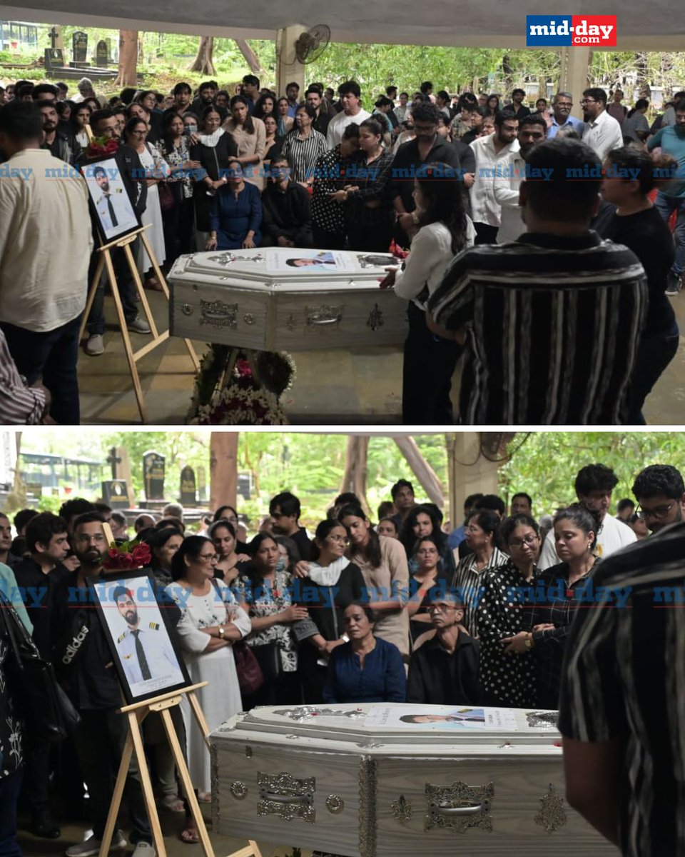 mid_day's tweet photo. A solemn farewell to Clive Kunder, co-pilot of the June 12 Air India crash in Ahmedabad. His mortal remains were brought to Sewri Christian Cemetery in Mumbai for the last rites.
Picture credit: Sayyed Sameer Abedi
#AirIndia #CliveKunder #AhmedabadPlaneCrash #AirIndiaCrash https://t.co/wwMUDLSbrw