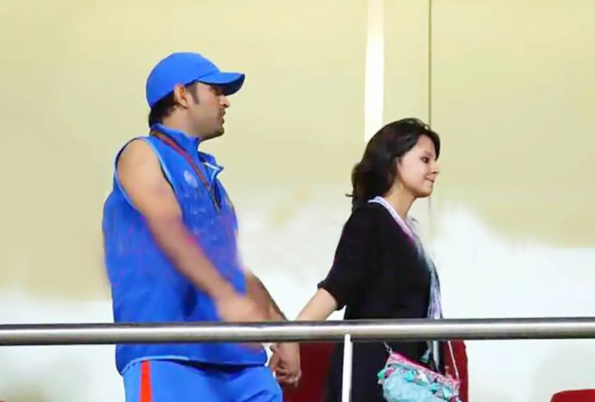 When all the players were taking pictures with the World Cup trophy and  celebrating, Dhoni was busy with his most important trophy.

Happy 15th Marriage Anniversary idolo <a href="/msdhoni/">Mahendra Singh Dhoni</a>