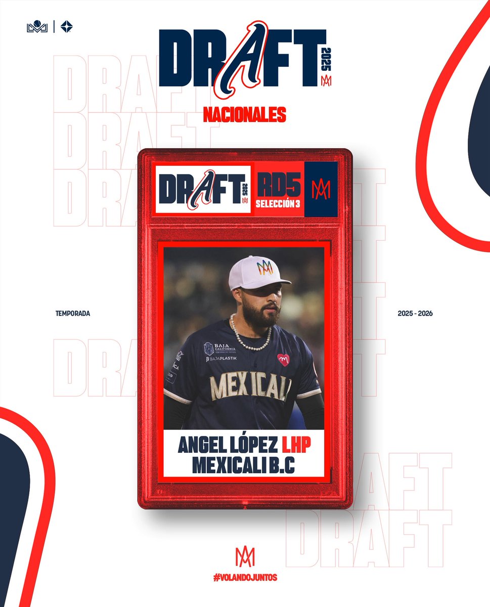 AguilasDeMxli's tweet photo. ¡Seguimos construyendo el futuro! 🦅💪🏼
Con nuestra quinta selección del Draft Nacional LaMP 2025, protegimos al lanzador Angel López (LHP), para continuar en la reserva del equipo de su ciudad natal.
¡Bienvenido al Nido!
#DraftLaMP #SomosÁguilas https://t.co/zyXHaOOPQR