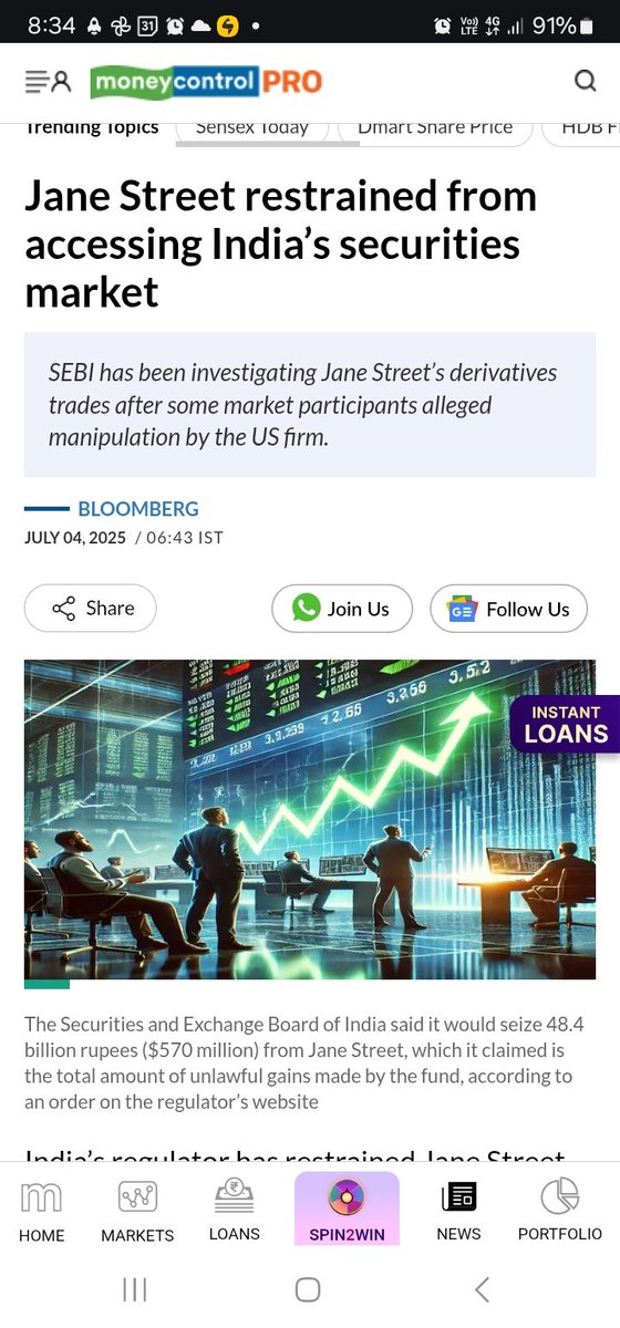 🚨 SEBI drops a 105-page bomb on Jane Street for index manipulation in BANKNIFTY!

💰 ₹735 Cr profit in a single day (Jan 17, 2024)
🧠 Strategy:

1. Push up index via cash/futures

2. Short inflated calls, buy cheap puts

3. Dump stocks → Index falls → Options jackpot