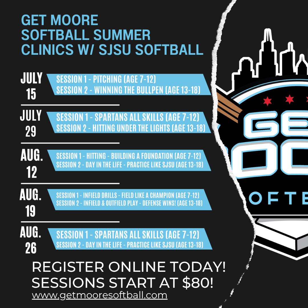 Aaron M. Moore (@coachaaronmoore) on Twitter photo Sitting in Colorado thinking of something to do? How about signing up for a Get Moore Softball Clinic at San Jose State! #NorCalSoftball #CaliforniaSoftball #SoftballClinics Sitting in Colorado thinking of something to do? How about signing up for a Get Moore Softball Clinic at San Jose State! #NorCalSoftball #CaliforniaSoftball #SoftballClinics