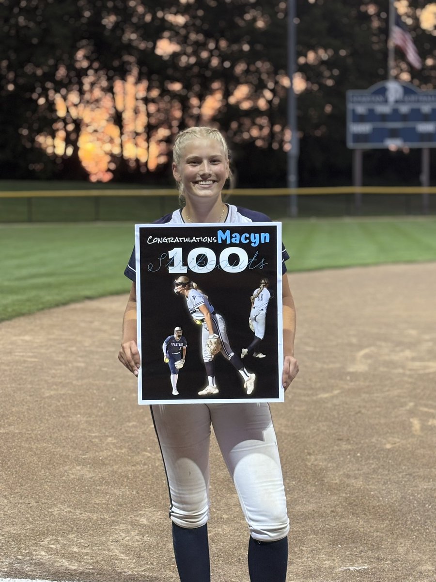 Congrats to Macyn Bischoff on her 100th strikeout as a PV Spartan! 💙